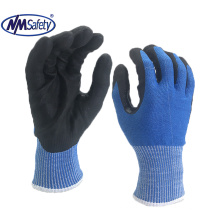 NMsafety 13G Cool max liner  anti cut glove with latex foam glove strengthen the reinforcement on thumb crotch